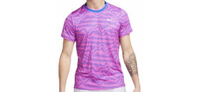 T-Shirt Homme Nike Alcaraz Court Dri-Fit Advantage Rose Bleu